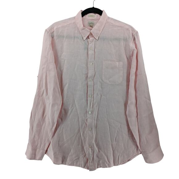 J. Crew Irish Linen Dress Shirt Men's XXLT Pink BG374 Baird McNutt Button Down‎ - Picture 1 of 12